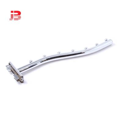 China Metal Chrome Round Tube Cascading Store Slotted Channel Display Hook JB-697 for sale