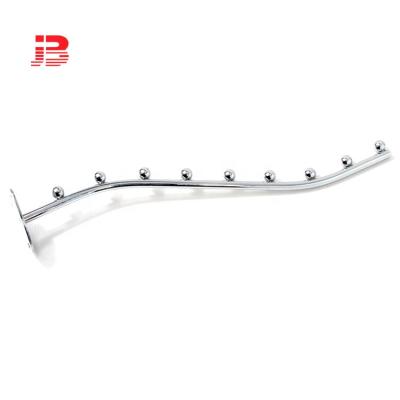 China S Shaped Fitted Metal Chrome Wire Display Wall Mounted Beads Hook To Wall Mounted for sale