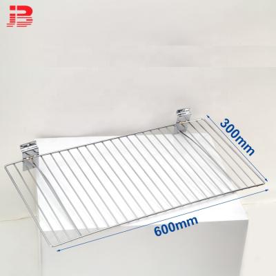 China Black Metal Bookstore Shelves Display Supermarket Chrome Wire Mesh Shelf Rack JB-481 for sale