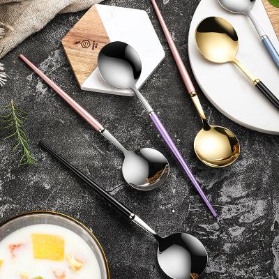 China Viable Stainless Steel Flatwar Top Blackboard Dinnerware Supplier Single Flatware Set Utensil Spoon For Restaurant for sale