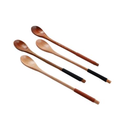 China Honey Spoon Nanmu Wooden Long Mixing Cocktail Eco - Friendly Spoon for sale