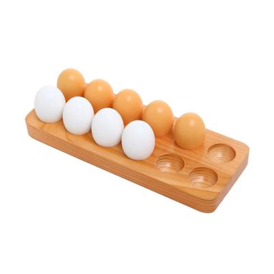 China Sustainable Bamboo Wooden Egg Tray And Storage Container Box Rack Food for sale