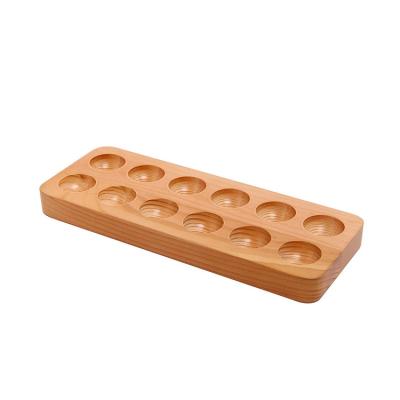 China Sustainable Wooden Kitchen Egg Tray Holder Bamboo Box Eco Friendly Storage Container for sale