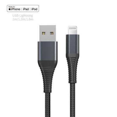 中国 original mobile phone connector mfi cable c89 nylon braided mfi certified usb cable 8pin charging cable for iphone charger 販売のため