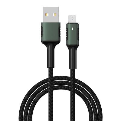 Китай Free Shipping MP3/MP4 Player 1M Nylon Braided Aluminum Alloy Led Cable Micro Charging USB Cable Data Buy Micro USB Data Cables For Android продается