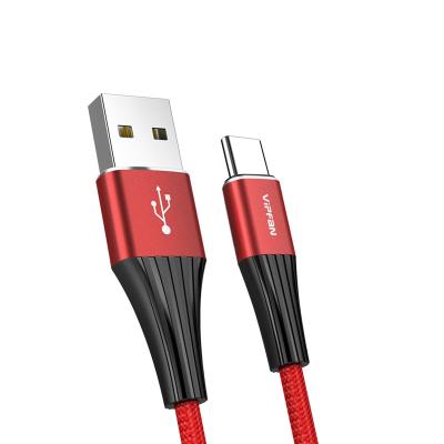 중국 Two kinds of color injection data cable 2.4A three type common aluminum filling nylon usb c cable alloy braid 1.2m usb c cable 판매용