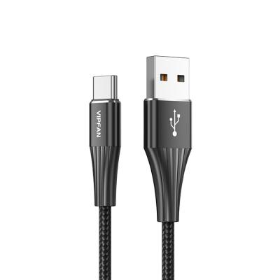 Китай Two color injection data cable Vipfan 2020 usb cable 1.2m cable double usb type customizable c OEM logo double sided plugnylon usb cable продается