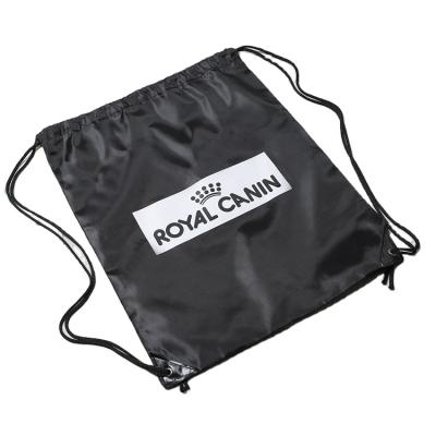 China Fashionable cangna black logo print sports polyester double shoulder drawstring shoe bag custom for sale