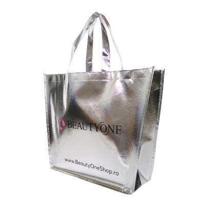 China Eco - Friendly Metallic Laminated Recyclable PP Non Woven Shopping Tote Bag for sale