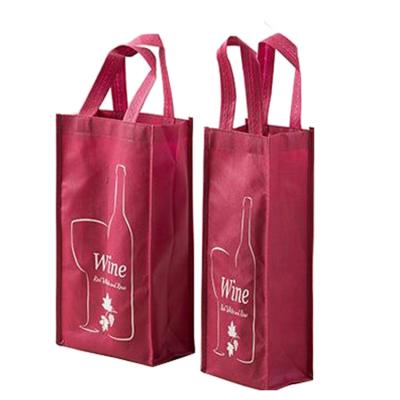 China Recyclable Reusable Crafty Durable 2 Bottles Non Woven Wine Bag for sale