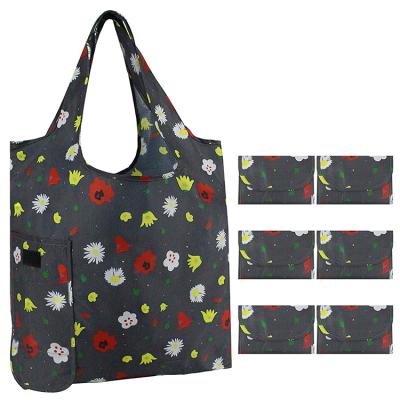 China Stylish and eco-friendly durable lightweight cute flower designs easy fold groceries rpet tote bag for sale