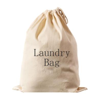 China Eco-friendly Cheap Durable Heavy Duty Drawstring Cotton Biodegradable Cotton Laundry Bag for sale