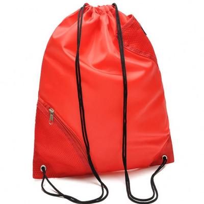 China Eco-friendly waterproof custom printed cheap 210D polyester eco fabric backpack drawstring shoe bags for sale