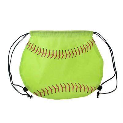 China 210D Sport American Football Softball Drawstring Bags Eco - Friendly Promotional Drawstring Backpack for sale