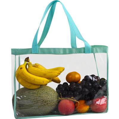 China Recycled Wholesale Waterproof Transparent PVC Gift Customer Bag With Print for sale