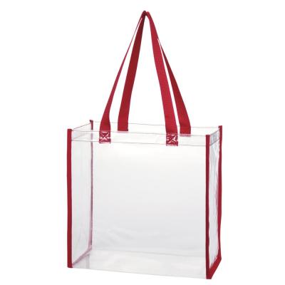 China High Quality Eco - Friendly Accept Custom Clear Shopping Bag PVC Tote Bag for sale