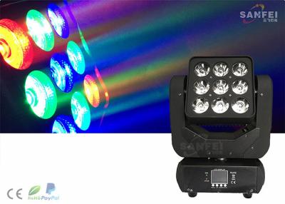 China Matrix-Wäsche 9Pcs 12W, die RGBW 4 in 1 Stadium hellem LED Disco-Show-Licht beleuchtet zu verkaufen