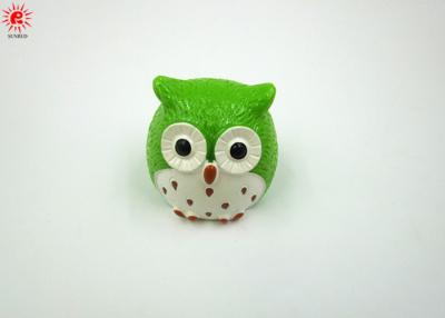 China Custom Cute Simulation Owl Green Resin Accessory , Hand Craft for sale