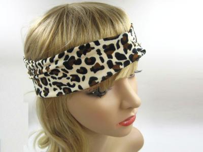 China Mode-Leopard-Mädchen-Gewebe-Stirnband-Seil beige Brown bequem zu verkaufen