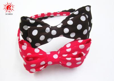 China Fabric Dot Bowknot And Plastic Bow Hair Bands Korean Style Rose Brown for sale