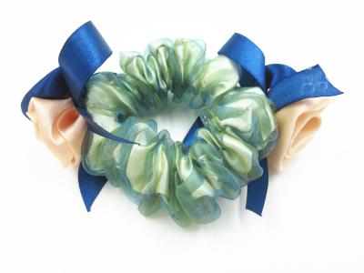 China Pink Blue Brown Rose Cute Hair Scrunchies Korean Style Pony Holder for sale