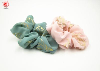 China Scrunchie impreso de la diadema para el pelo del poliéster del rosa del modelo/scrunchies de moda de los accesorios del pelo en venta