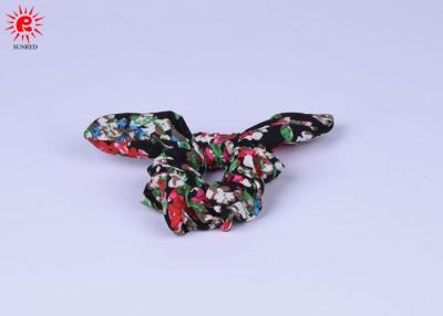 China Colorful Patterns Fabric Rabbit Eat Elastic Hair Scrunchies For Girls for sale