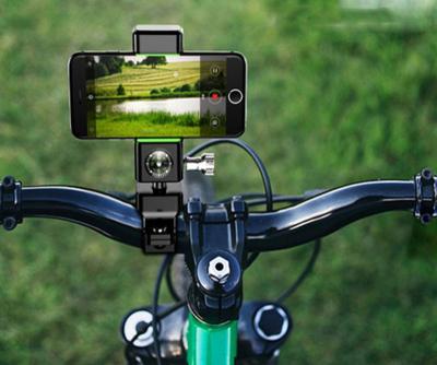 China New Design Multifunctional ABS+Silicon+Metal LED Lighting Bicycle Phone Holder Motorcycle Mobile Phone Holder with Compass Guider for sale