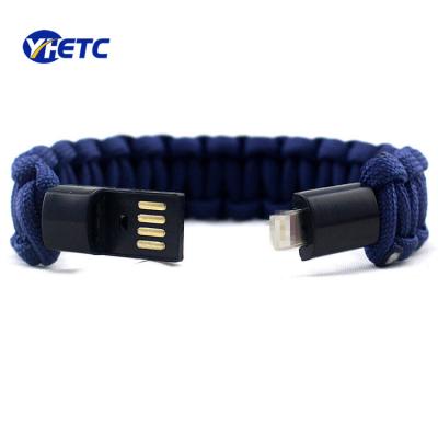 China Camera Rope Bracelet USB Cable Weaving Data Sync Charging Android Phone, iPhone, Sumsung Phone for sale