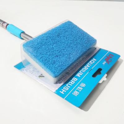 China Fish Tank Cleaning Brush Glass Sponge Brush Replaceable Aquarium Tool Algae Removal Stocked Cleaning Brush for sale