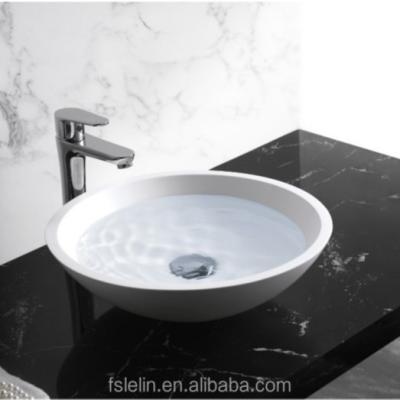 China 2023 FOSHAN modern stone solidsurface acrylic art wash basins LELIN modified countertops sink resin bath basin for hotel for sale