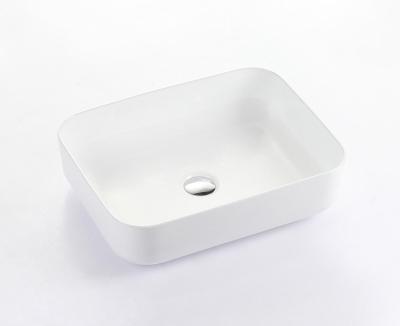 China Cheap High Quality Contemporary Round Ceramic Bathroom Basin Sink Price Decoration White Ceramic Sinks Rectangular Pedestal Suppliers for sale