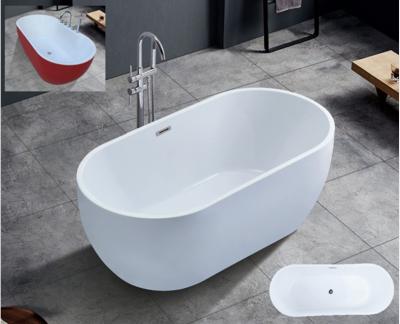 China Factory Wholesale Most Popular Freestanding Acrylic Bathtub Soaking Pure Acrylic Oval Shape Bathroom Bathtub Size 1.2M 1.7M for sale