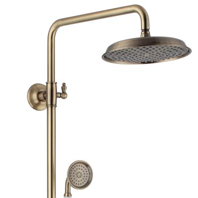 China Without Slide Bar Bathroom Cabinet Faucet Soft Water Finish 59 Shower Mixer Tap Soft Gold Matte Copper Mixer for Home for sale