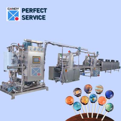 China 3D Flat and Ball Star Galaxy Automatic Lollipop Depositing Line Lollipop Making Machine Small Hard Candy Make Machine Factory Price for sale