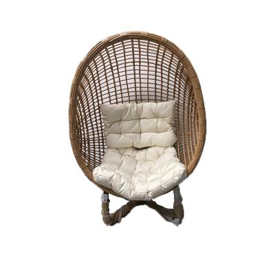 China Modern Outdoor Leisure Furniture Rattan Metal Rattan Hanging Chair For Garden Chair for sale