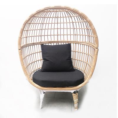 China Modern Outdoor Garden Furniture Rattan Seater Steel Cushion Hanging Egg Chair for sale