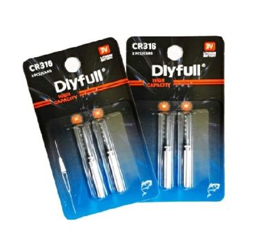 China Dlyfull LED Stick Battery CR316-C2 for Night Fishing or Archery 2PCS CR316-C2 for sale