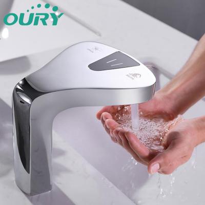 China Foam Soap Dispenser Commercial 2 in 1 Laser Sensor Free Hands Induction Faucet and Water Soap Dispenser for Bathroom for sale