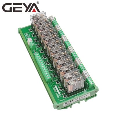 China GEYA NG2R 12 Replaceable Panel 12VDC 24VDC SPDT Relay Group Relay Module Omron Relay Panel 12VDC 24VDC Sealed Din Rail for sale