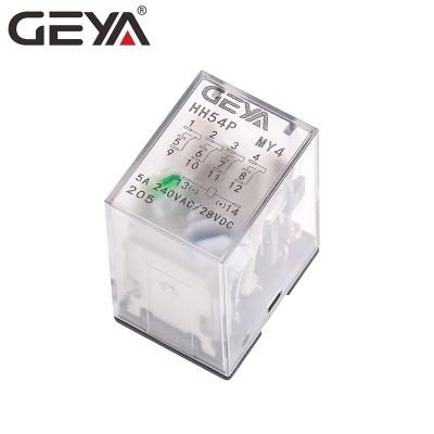 China GEYA Small Relay 8 Pin Miniature Power Relay HH54P MY3 Sealed Electromagnetic DC 5V 12V 48V 110V 220V for sale