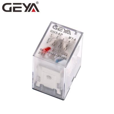 China GEYA Sealed Electromagnetic Relay HH54P MY3 AC 12V 24V 36V 48V 110V 220V 380V 14 Pin General Purpose Relay for sale