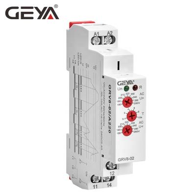 China GEYA GRV8-02 Single Phase Voltage Sealed Relay Adjustable Over Under Voltage Protection Monitor Relay with LED Display for sale