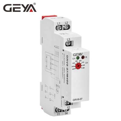 China GEYA GRV8-07 AC380V 50Hz Sealed Voltage Adjustable Three Phase Monitoring Relay with CE CB Certificate for sale