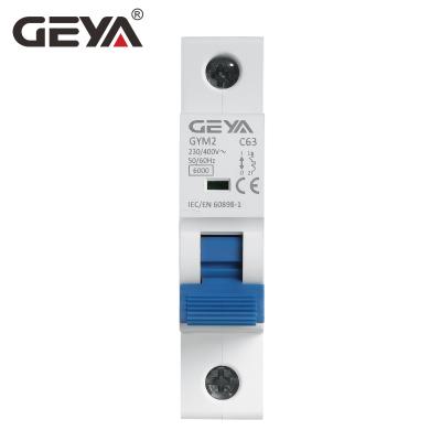 China Din Silver Modular Rail GEYA Mini Circuit Breaker GYM2 6KA 63A 220V 400V 50/60Hz Miniature Circuit Breaker for sale