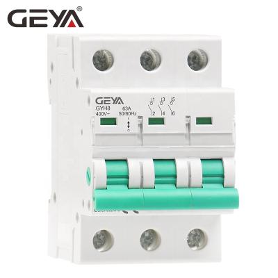 China Silver Contact GEYA GYH8 TPN Electrical Isolator Types 20A Isolator Switch 3 Phase Auto Switch Price for sale