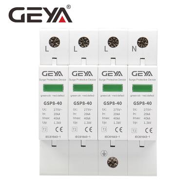 China GEYA AC400V Class C40kA 3+NPE AC Surge Protection Device MOV Varistor LT SPD Accept Sample Order GSP8-40KA for sale