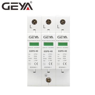 China GEYA SPD 40ka 230V AC Surge Protector Surge Protector Surge Arrester GSP8-40KA for sale