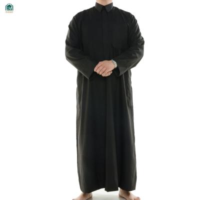 China Muslim Men's Clothing Worship Clothing Long Sleeve Men's Islamic Arabic Maxi Dresses Thobe Jubba Silk Washed Velvet Qatar Maxi Dress Wholesale for sale