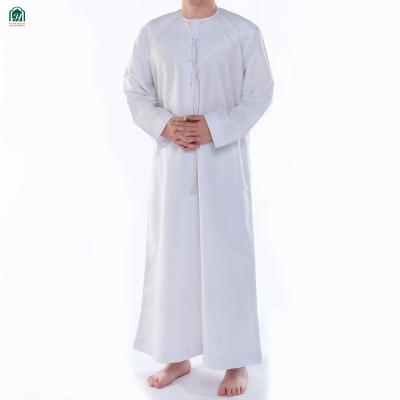 China Wholesale Arab Muslim Men's Pure Color Liturgical Vestments Silk Washed Qatari Long Robes Cashmere Robes for sale